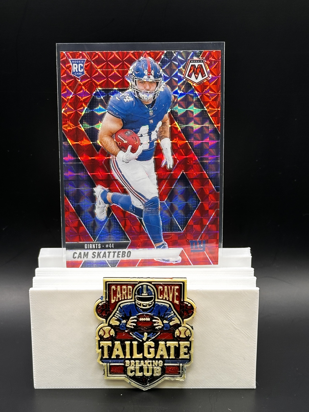 2025 Panini Mosaic Cam Skattebo Red Mosaic Prizm Hobby Exclusive RC Giants #305