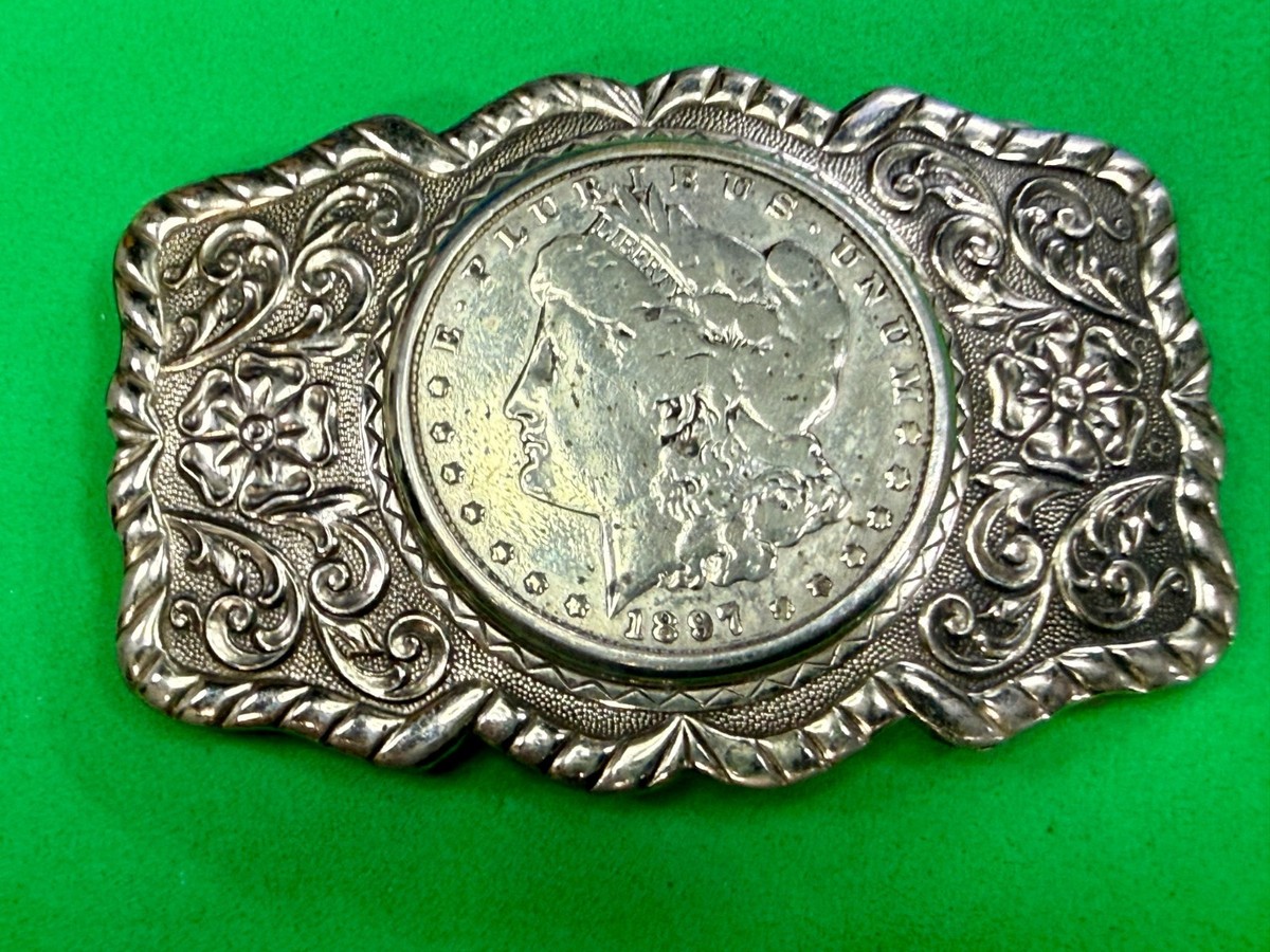 1897 Morgan 90% Silver Dollar Coin / Bell Trading Post Nickel