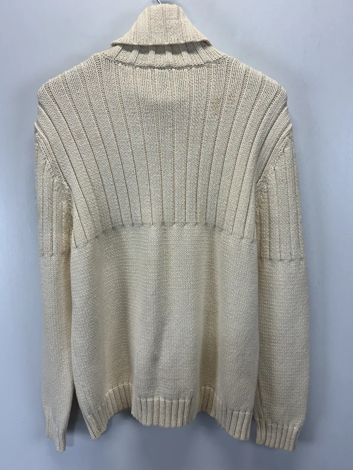Vtg Polo Jeans Co Turtleneck Sweater Sz X-Large Mens Cream Chunky Nautical Y2K  - Image 3 of 4