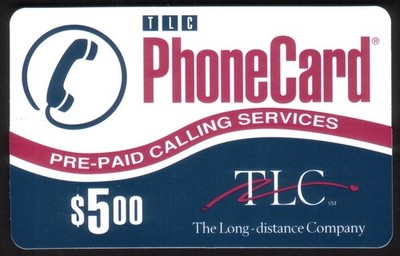 $5. Generic User Card TLC Pre-Paid Calling Services. English Expired Phone Card