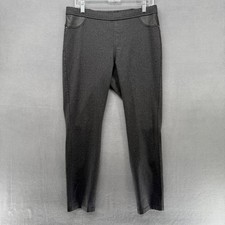 Dkny Pants Womens Large Charcoal Gray Ponte Pull On Skinny Leg Stretch Mid Rise
