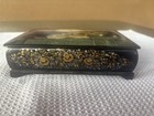 Russian folk art  black lacquer box,  Fedoskino hand-painted — photo 3