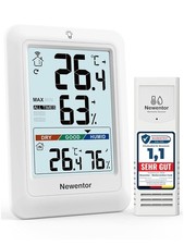 Newentor Wetterstation Funk mit Au&szlig;ensensor, Hygrometer und Max Min Thermometer