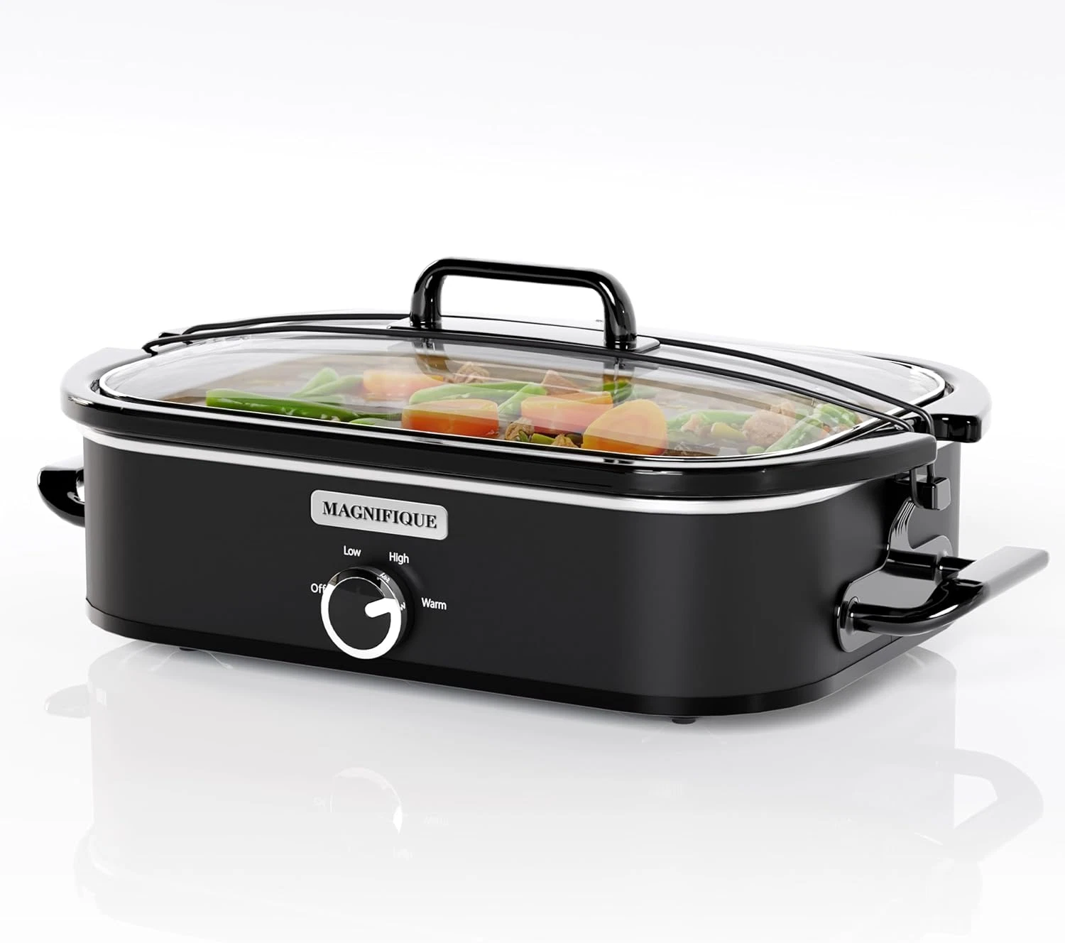 MAGNIFIQUE 4-Quart Slow Cooker with Casserole Manual Warm Setting
