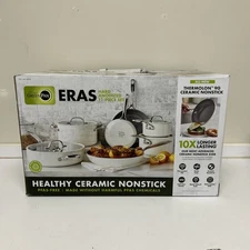 GreenPan Eras Ceramic Non-Stick 11-piece Cookware Set WHITE