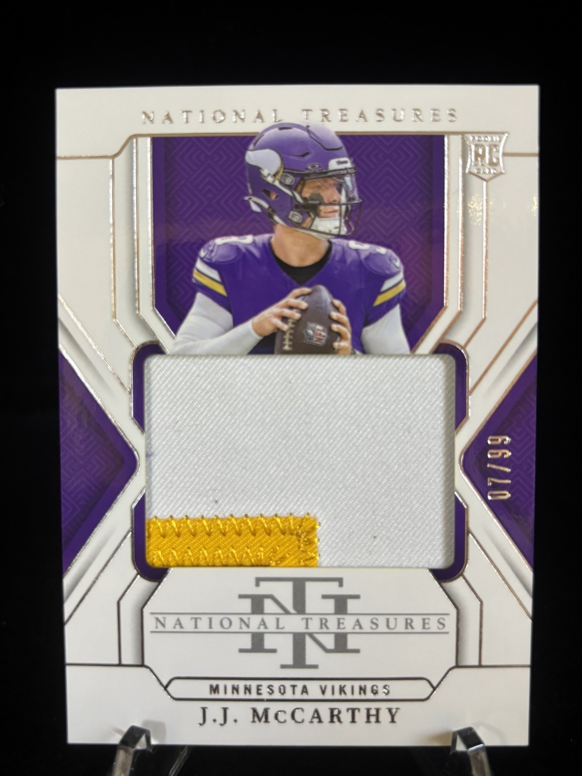 2024 Panini National Treasures J.J. McCarthy /99 Rookie Patches #214 Vikings RC