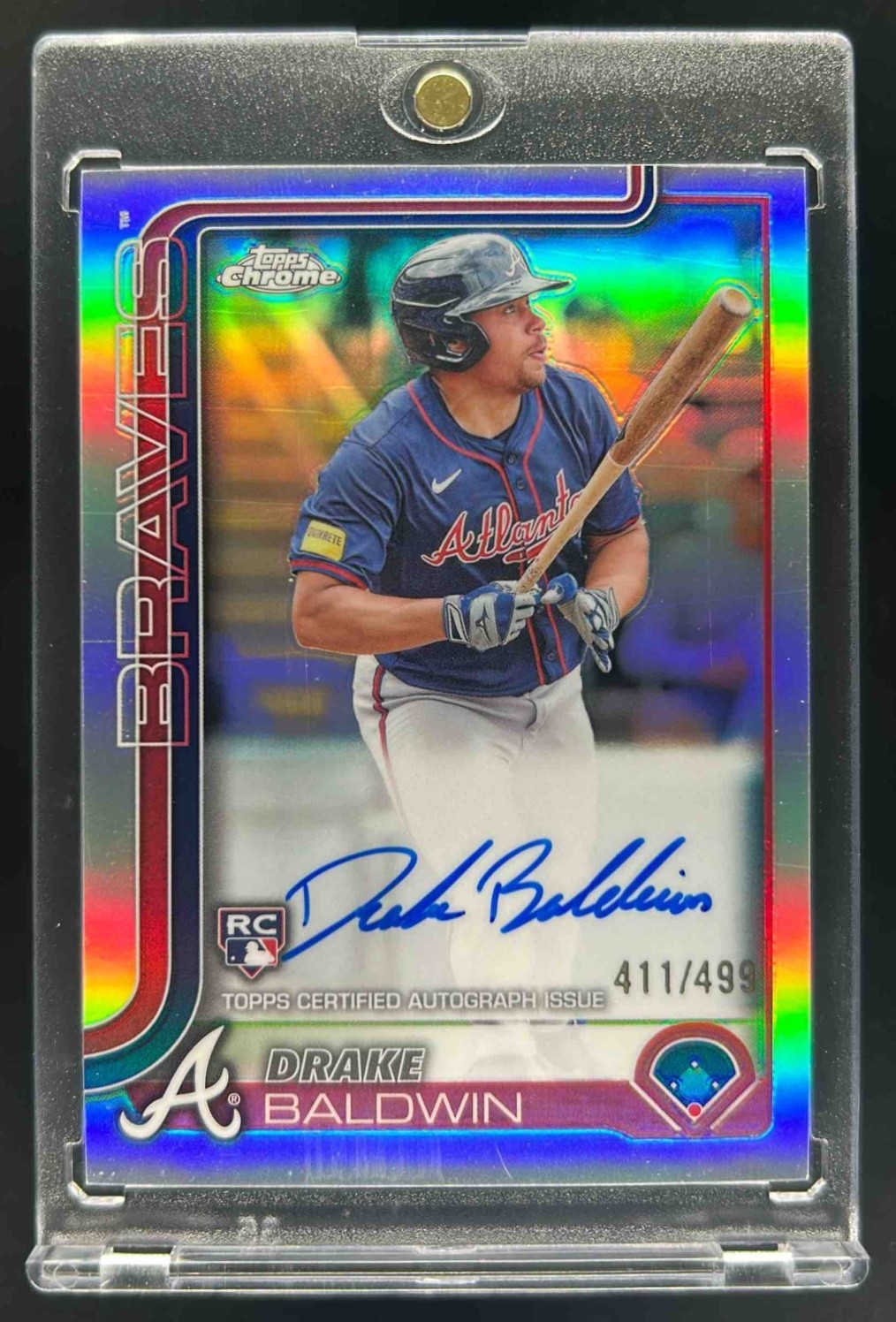 2025 Topps Chrome Drake Baldwin Rookie Auto RC Refractor #411/499 Braves