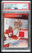 2023 SP Game Used Authentic Rookies Jersey /149 Dustin Wolf #234 PSA 8 Auto 1or4