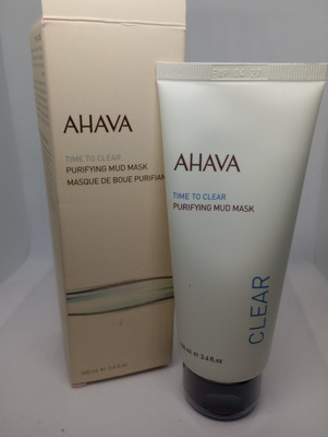 AHAVA Time To Clear Purifying Mud Mask Full Size 100ml/3.4 oz NEW