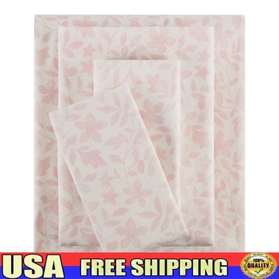 300 Thread Count Percale Bed Sheet Set Soft Breathable Moisture Wicking 4 Pieces