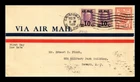 US COVER AIR MAIL FIRST DAY NEW RATE CRISTOBAL CANAL ZONE
