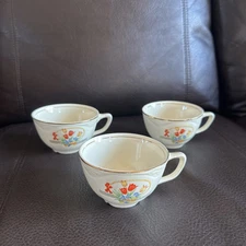 Vintage Homer Laughlin Virginia Rose Coffee/Tea Cups (3)