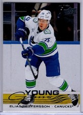 2025-26 UD Series 1 Elias Pettersson Young Guns Rookie Card # 223. rookie card picture