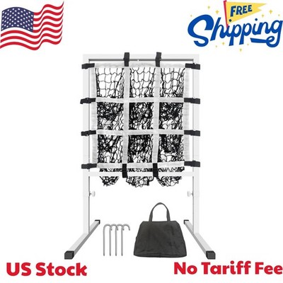 9 Hole Pitching Net with Strike Zone, Adjustable Height Powernet Baseball Nets