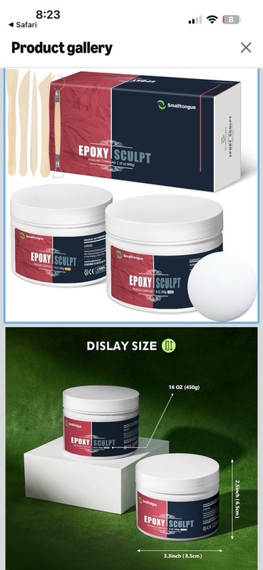 Smalltongue Epoxy Sculpt Modeling Compound Permanent Self Hardening Water Proof