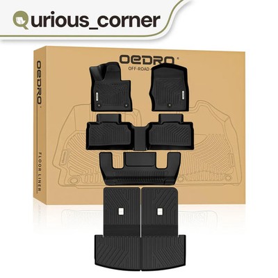 Floor Mats for 2020-2026 Ford Explorer 6 Seats TPE Cargo Mat & Backrest Liner