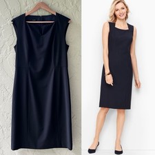 Talbots Women's Size 8 Black Sleeveless Seasonless Lined Wool Sheath Dress NWOT