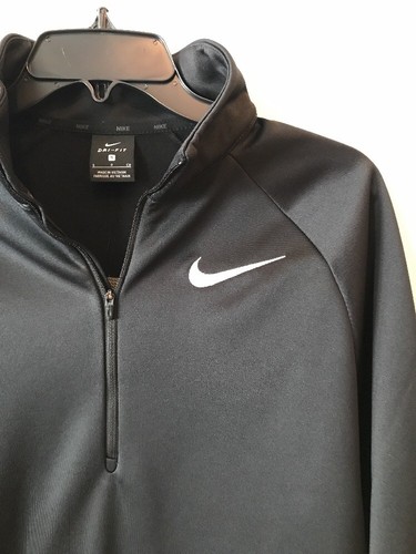 Felpa nera nuova con etichette Nike Therma 1/4 zip allenamento top stile S 860497-010 - Foto 4 di 7