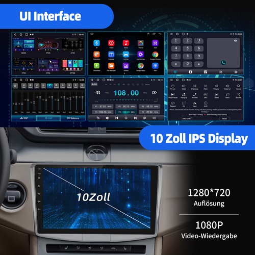10 Zoll Android 13 4+64G Autoradio Carplay GPS NAV RDS FM Für VW Passat B7 CC - Bild 6 von 13