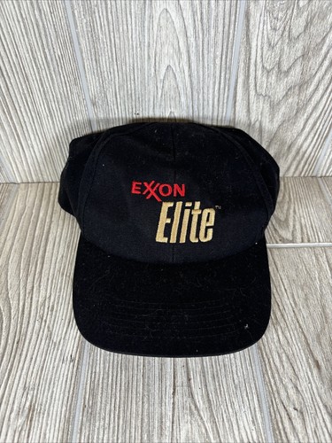 Exxon Elite Aviation Oil Hat Snapback Legend Cap Embroidered Words Logo Black