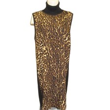 LAUREN RALPH LAUREN Cheetah Sheath Shift Dress Womens Sz L Animal Print Leopard