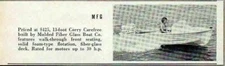 1960 Magazine Photo MFG 13' Corry Carefree Boat Molded Fiber Glass Co.