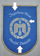 Altes Wappen Luftwaffe "J&auml;gerkreis West" Staffel Bielefeld,Jagdflieger,Flugzeug