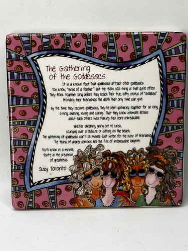 Decorative Tile | The Gathering Of The Goddesses | Funny | Ceramic 5.75 X 5.75” - Picture 2 of 6