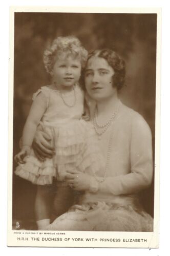 ROYALTY - PRINCESS ELIZABETH with DUCHESS of YORK Tuck Real Photo Postcard