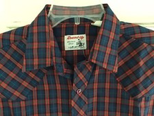 Vintage 60s Western Shirt Round Up Pearl Plaid Mens Med USA RARE