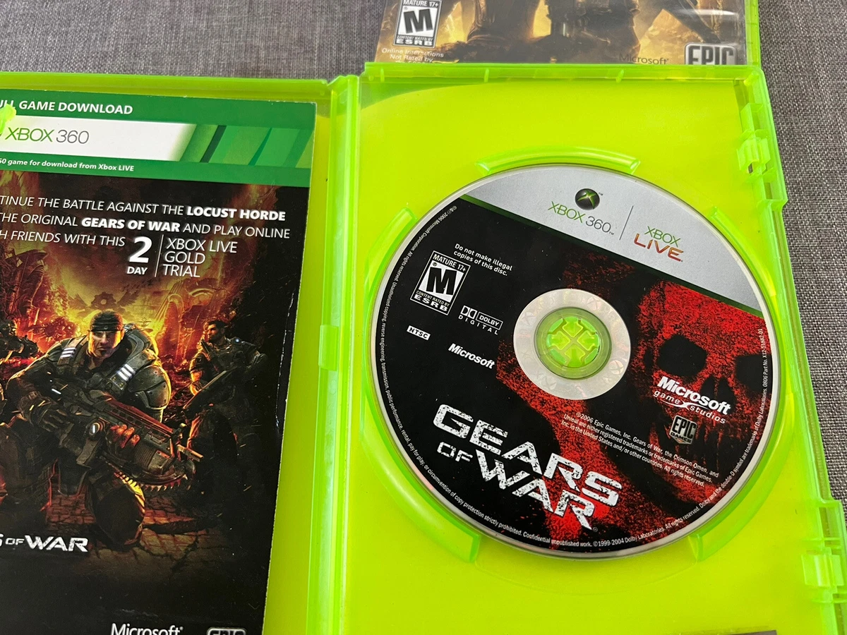 Gears of war XBOX (GOW 1 ) (Code) Digital Download With 2 Day Xbox Live  Trial