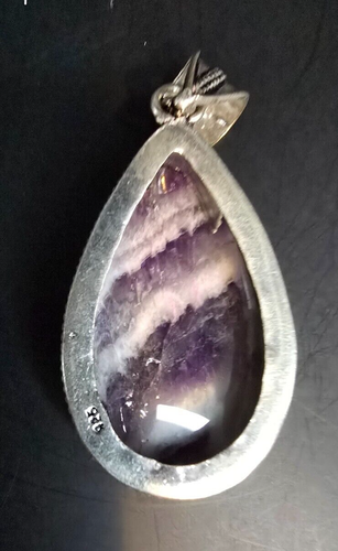 Amethyst Gemstone Handmade Antique Design Pendant 2.48" 480 - Picture 2 of 2