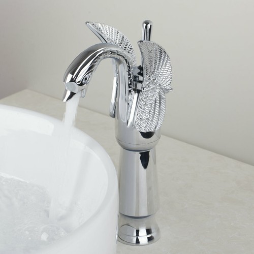 Swan Deck Mount 1 Handle Bathroom Basin Sink Vessel Faucet Mixer Waterfall Taps - Bild 39 von 45