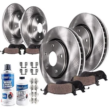 Front & Rear Disc Rotors + Brake Pads for 2006 2007 2008 - 2011 Honda Ridgeline