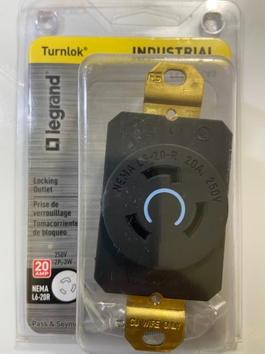 Turn-lock Twist-lock 2 poli 3 fili 20 Ampere 125/250V (L6-20R) presa L1620RCCV3 - Foto 1 di 7