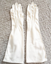 Shalimar Vintage Opera Gloves Sz 7 Off Soft White Nylon Formal Special Occasion