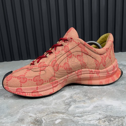 Sneakers Gucci Run GG Supreme Monogram in pelle rossa 9,5 G 10 US 43,5 EU - Foto 8 di 15