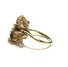 14k yellow gold 2ct SI2 I diamond cluster ring 5.4g estate vintage antique 6.75 — photo 3