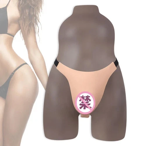 Lightweight Silicone Fake Vagina Shorts Panty Crossdresser Transgender Men Women - Picture 7 of 15