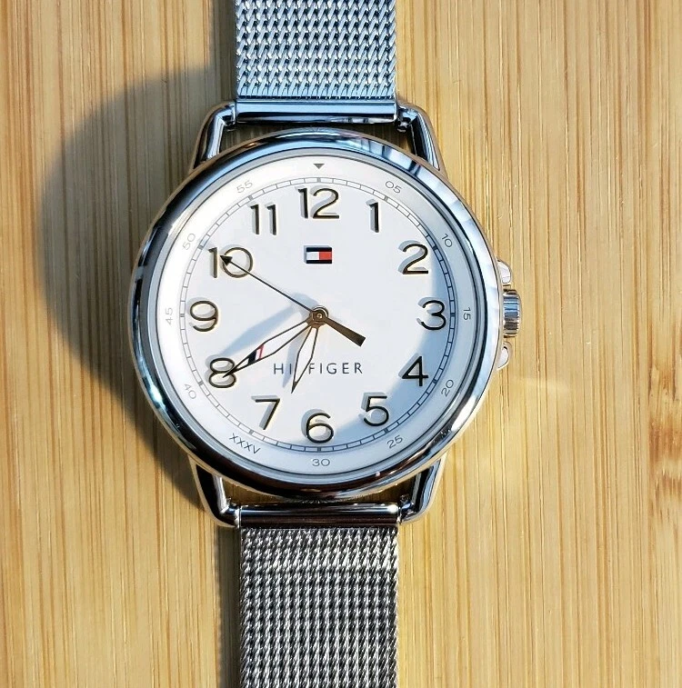 Tommy Hilfiger CASEY Watch With 36mm White Face & Silver MeshBand 