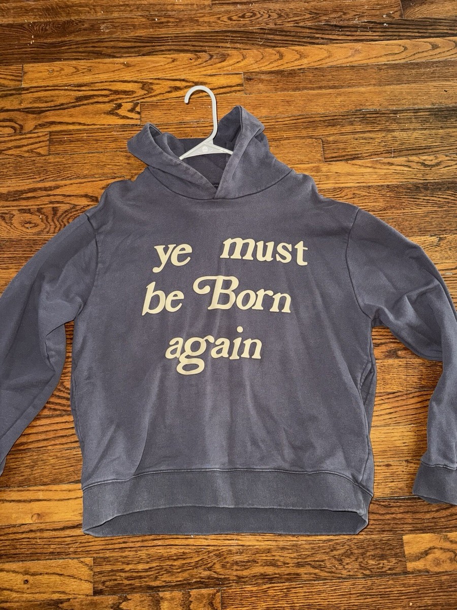 Ye Must Be Born Again Hoodie Sweatshirt in Chocolate Grey, Size M