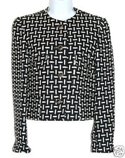 Karl Lagerfeld Ladies' Women's Jacket Pure Wool Black & White Size Uk 8 Bust 36"