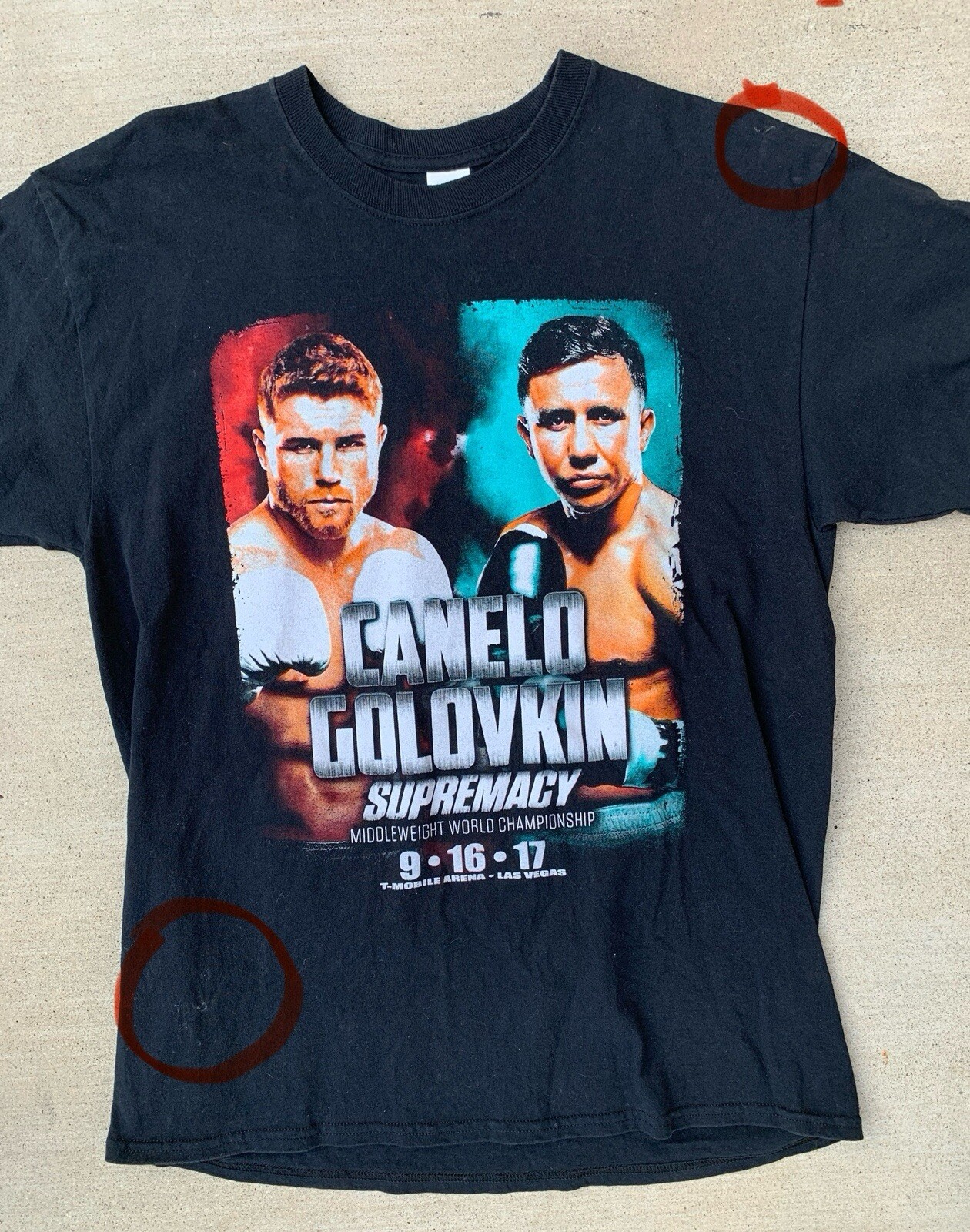 Canelo Golovkin Supremacy Midweight World Championship 17 Las Vegas T Shirt Sz L