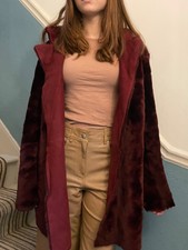 Theory 'clairene' Shearling Sheepskin Reversible Jacket Claret £3000 New Size L