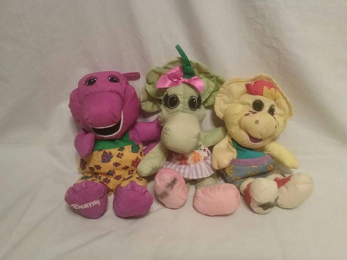 Barney, Babybob, BJ bath time plush lot of 3 Playskool, Hasbro water pal