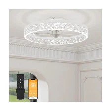 VOLISUN Modern Ceiling Fans with Lights and Remote, 19.7in Low Profile Ceilin...