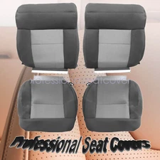 For 2004-08 Ford F150 XLT FX4 Front Both Bottom Back Cloth Seat Cover Dark Gray