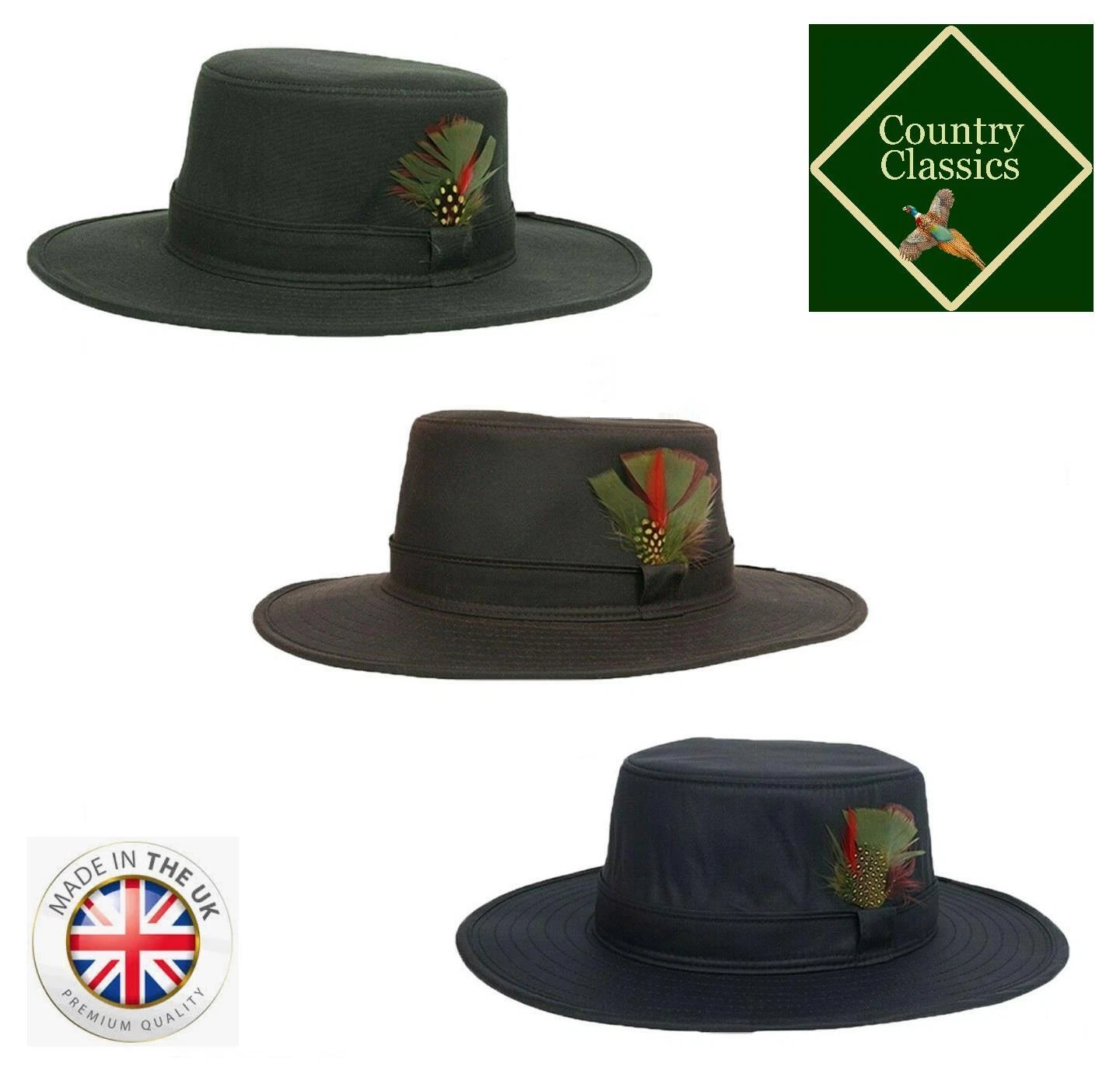 British Made Wax Cotton Fedora Outback Bush Hat Waterproof Sun Rain Wide Brim
Opens in a new window
