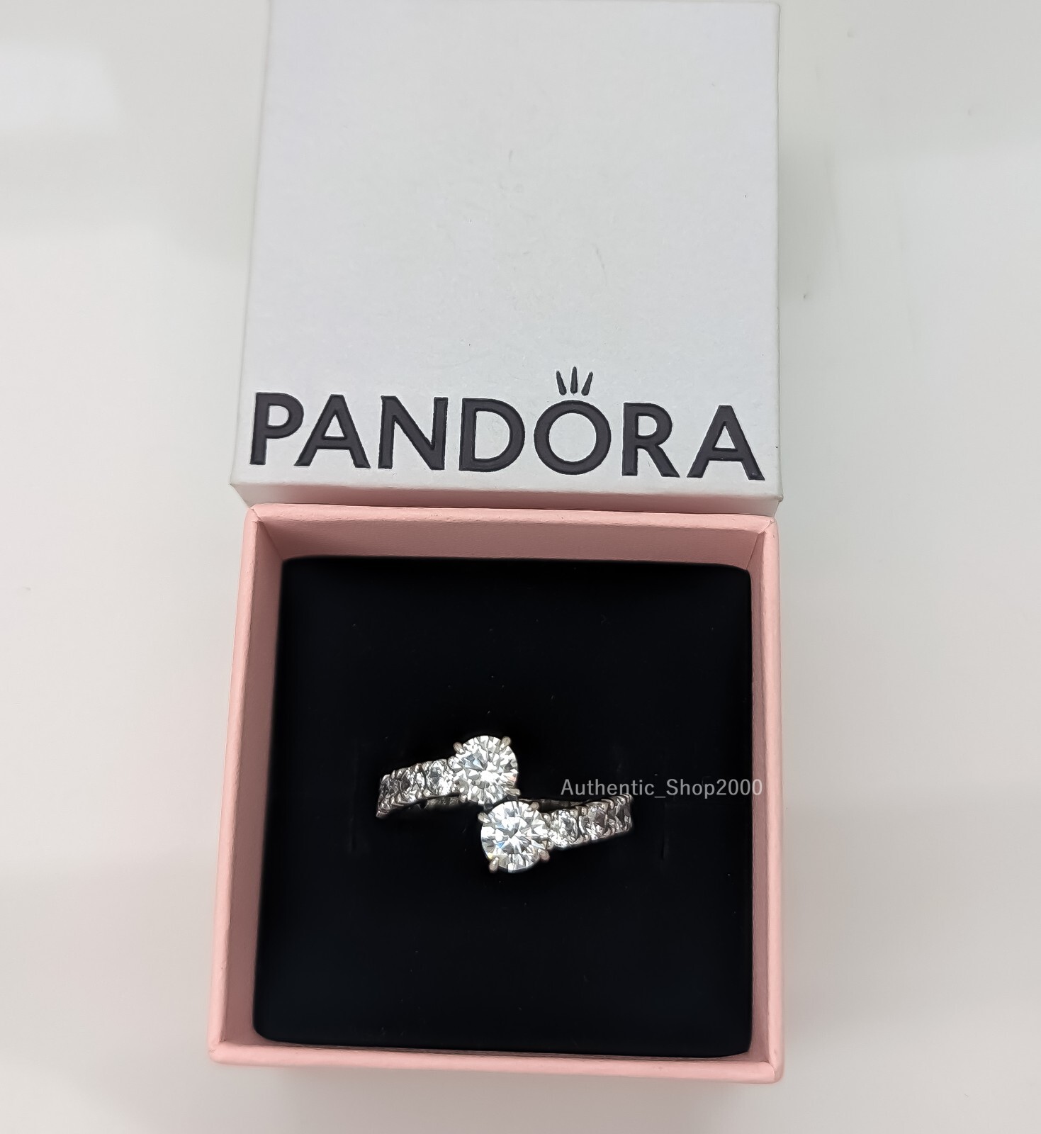 New 100% Authentic PANDORA 925 Ale Sparkling Overlapping Band Ring ...