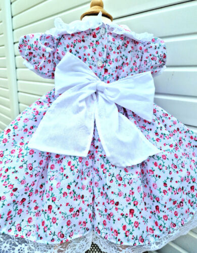 Dream 0-8 years baby girls pink fuchsia Floral collar Lined twirly lined dress - Picture 4 of 6